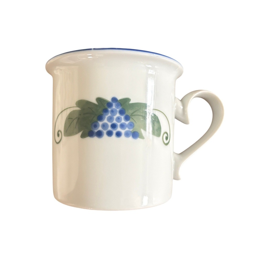 Dansk Provence Harvest‎ Grape Coffee Mug Blue White NR Japan Cottagecore Folk